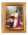  CHRIST ON MOUNT OLIVE IN A FINE DETAILED SCROLL CARVINGS ANTIQUE GOLD FRAME 